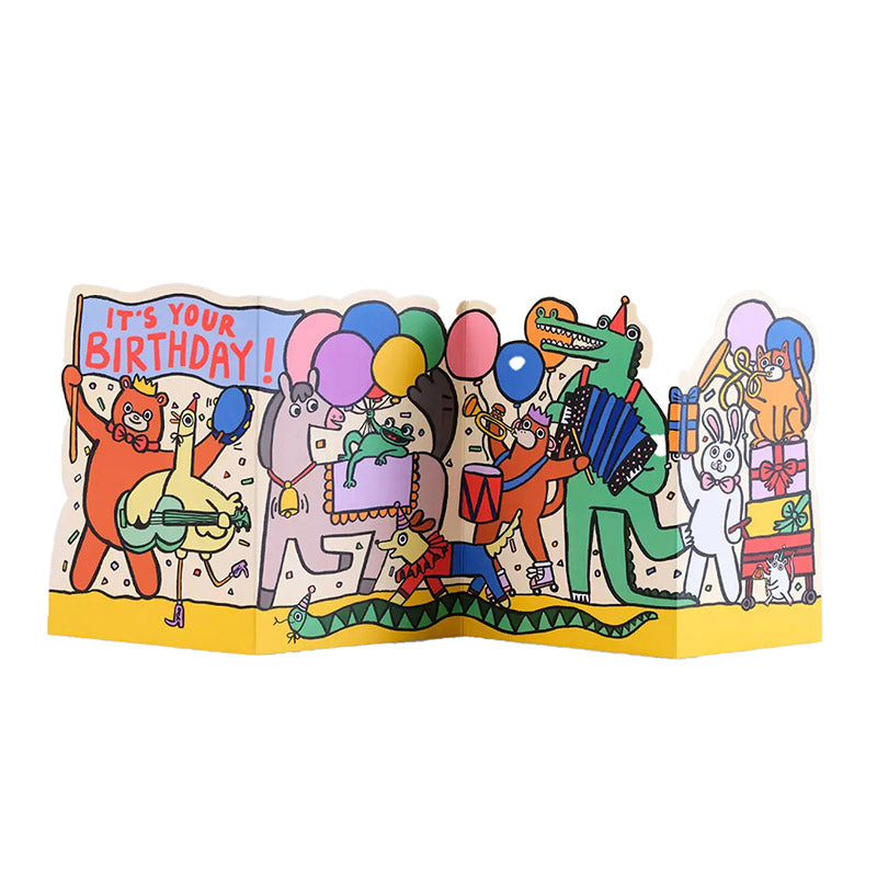 Party-Parade, aufklappbare Karte