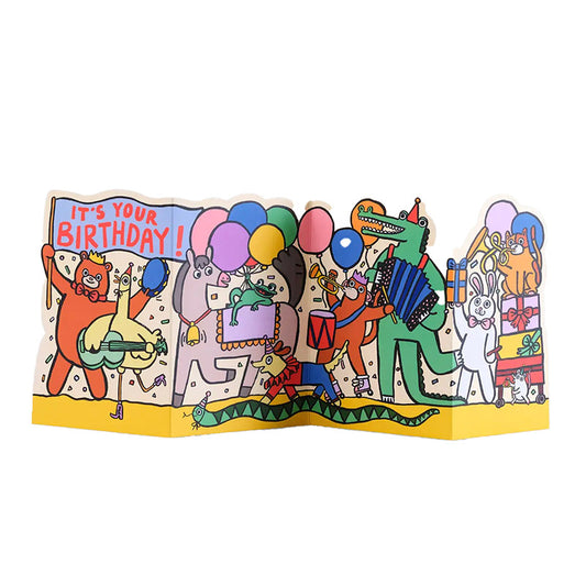 Party-Parade, aufklappbare Karte