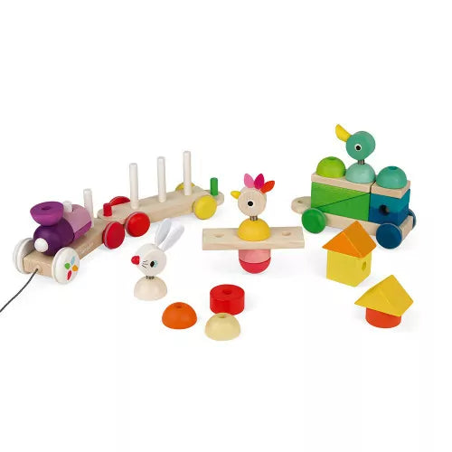 Wooden Giant Multicolour Train, Zigolos 12 Months +