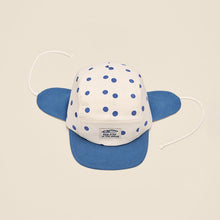 Load image into Gallery viewer, 5 Panel Cap with Ears &#39;&#39;Wolly Polka Blue&#39;&#39;

