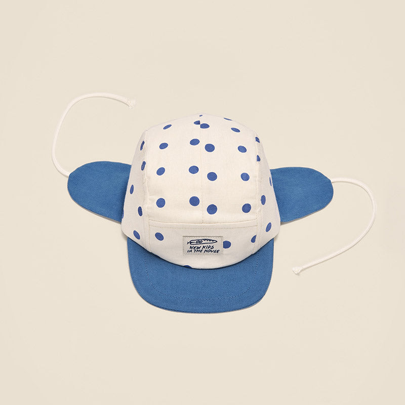 5 Panel Cap with Ears ''Wolly Polka Blue''