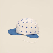 Load image into Gallery viewer, 5 Panel Cap with Ears &#39;&#39;Wolly Polka Blue&#39;&#39;
