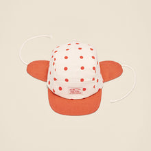 Load image into Gallery viewer, 5 Panel Cap with Ears &#39;&#39;Wolly Polka Red&#39;&#39;
