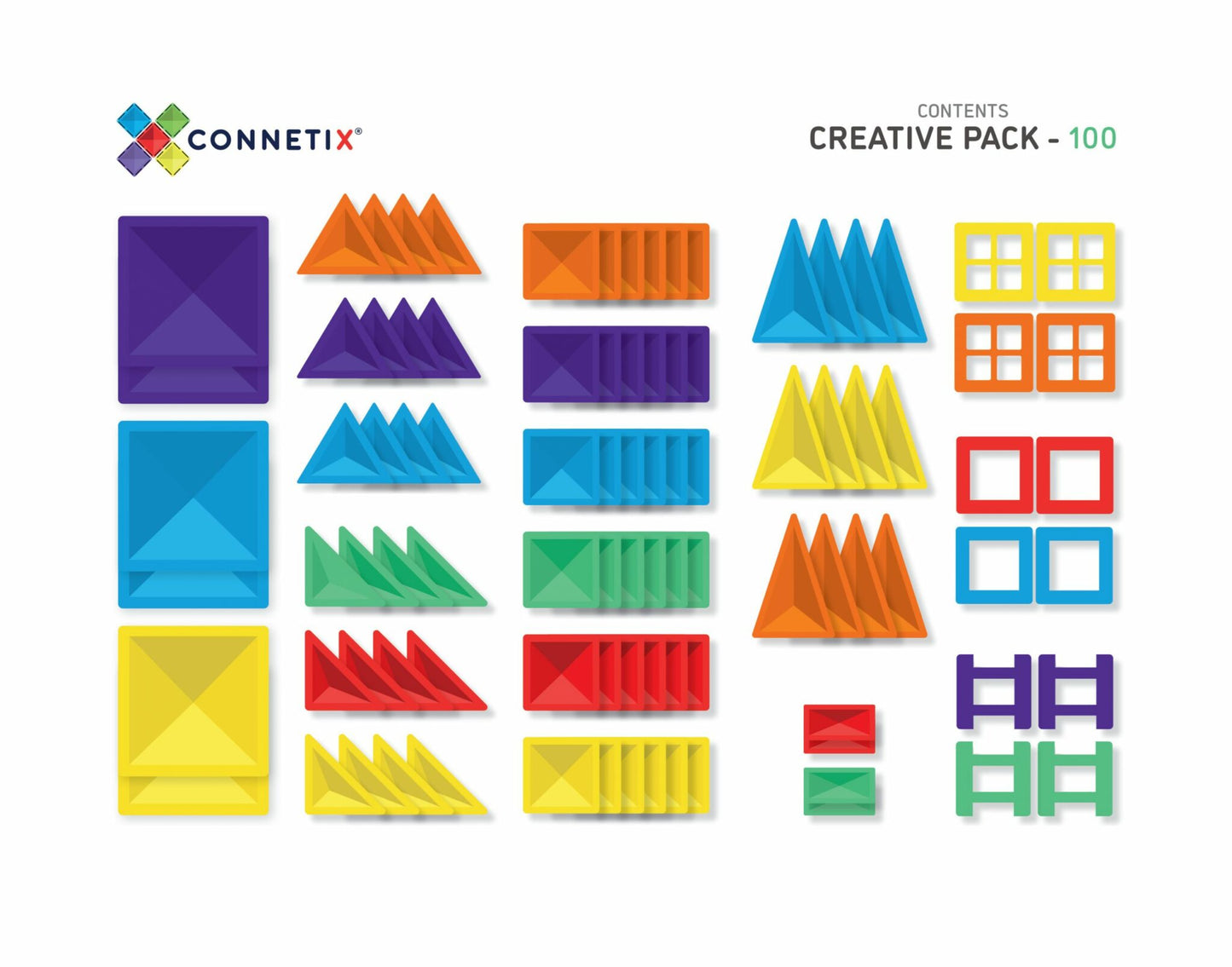 Connetix ''102 Piece Creative Pack EU'' Rainbow