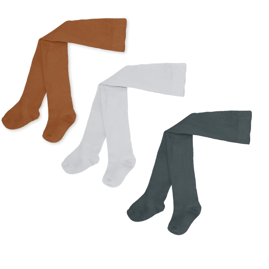 3 Pack Rib Tights  ''Leather, Pearl, Magnet''