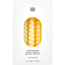 Load image into Gallery viewer, Spiral Candles &#39;&#39;Smokey Yellow Mix&#39;&#39;, Set of 10
