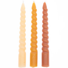 Load image into Gallery viewer, Spiral Candles &#39;&#39;Mustard Mix&#39;&#39;, Set of 10
