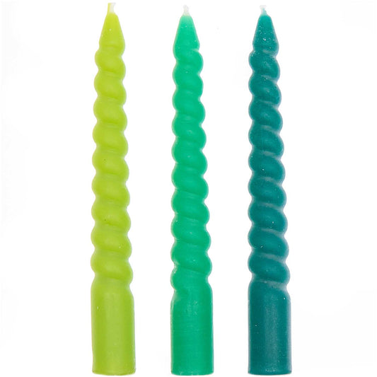 Spiralkerzen ''Green Mix'', 10er-Set