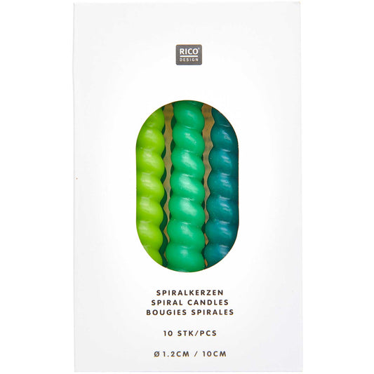 Spiralkerzen ''Green Mix'', 10er-Set
