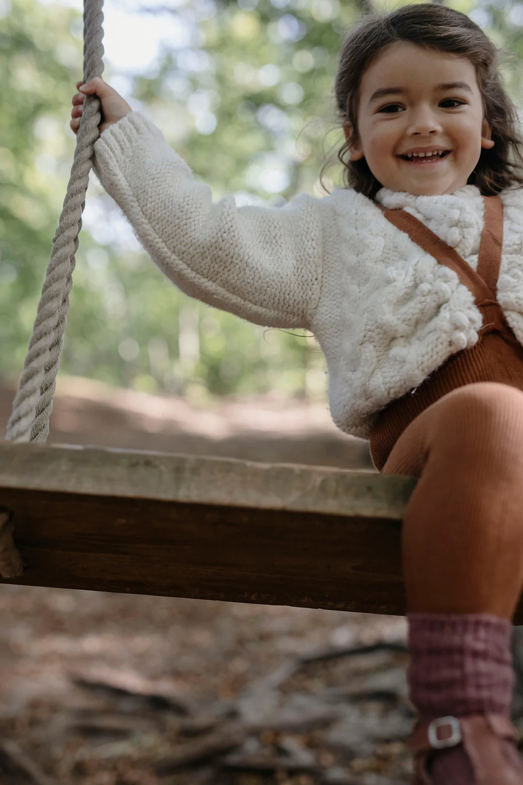 Strumpfhose ohne Füße „Zimt“, 3 -4 Jahre