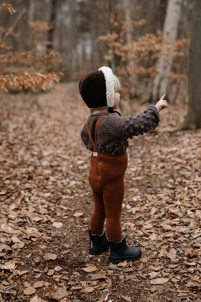 Teddy Warmy Footed Tights  ''Cinnamon''