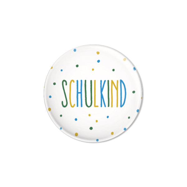 ''Schulkind'' Button, Confetti Blue