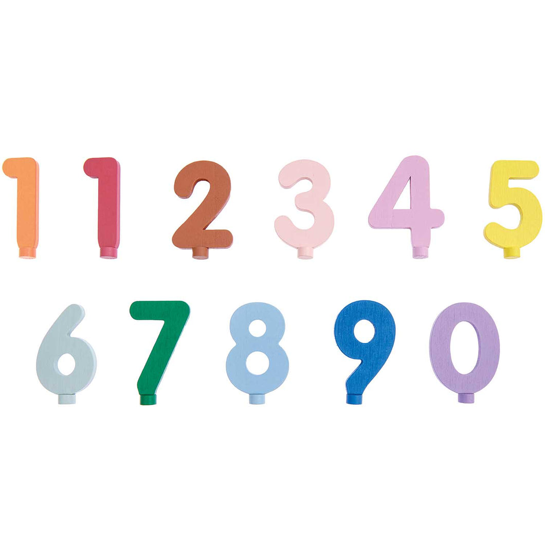 Wooden Numbers Set, Multicolour
