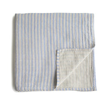 Load image into Gallery viewer, Swaddle Organic Muslin Cloth &#39;&#39;Blue Stripe&#39;&#39;
