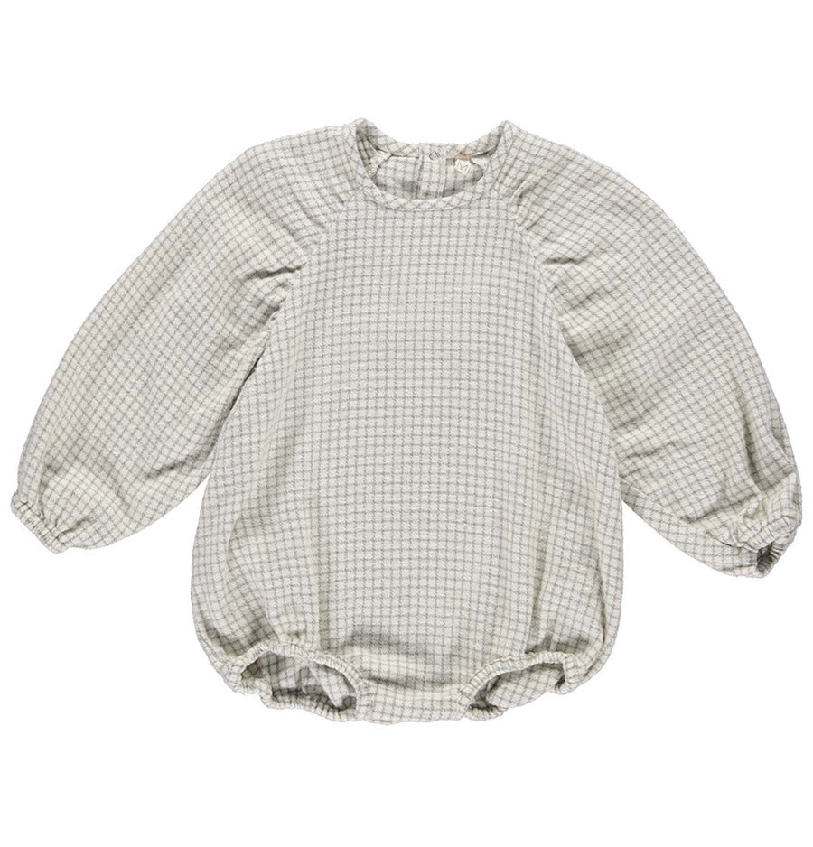 Silber karierter Puff-Overall 92-98 / 2 - 3 Jahre