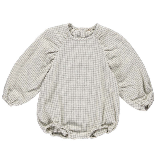 Silber karierter Puff-Overall 92-98 / 2 - 3 Jahre