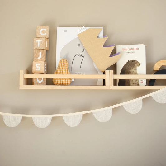 Handgefertigte Leinengirlande ''Beige''