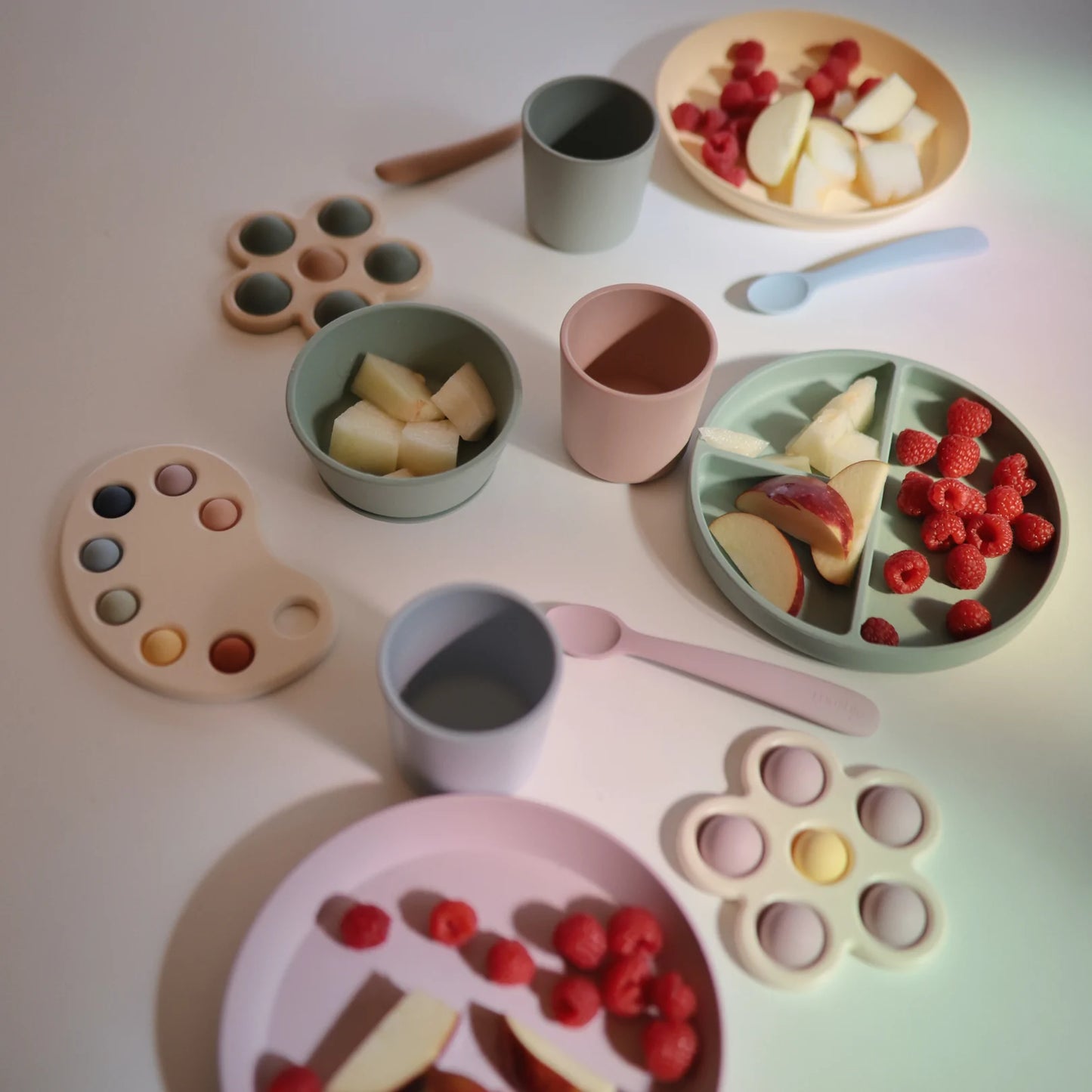 Silikon-Babylöffel-Set ''Powder Blue''