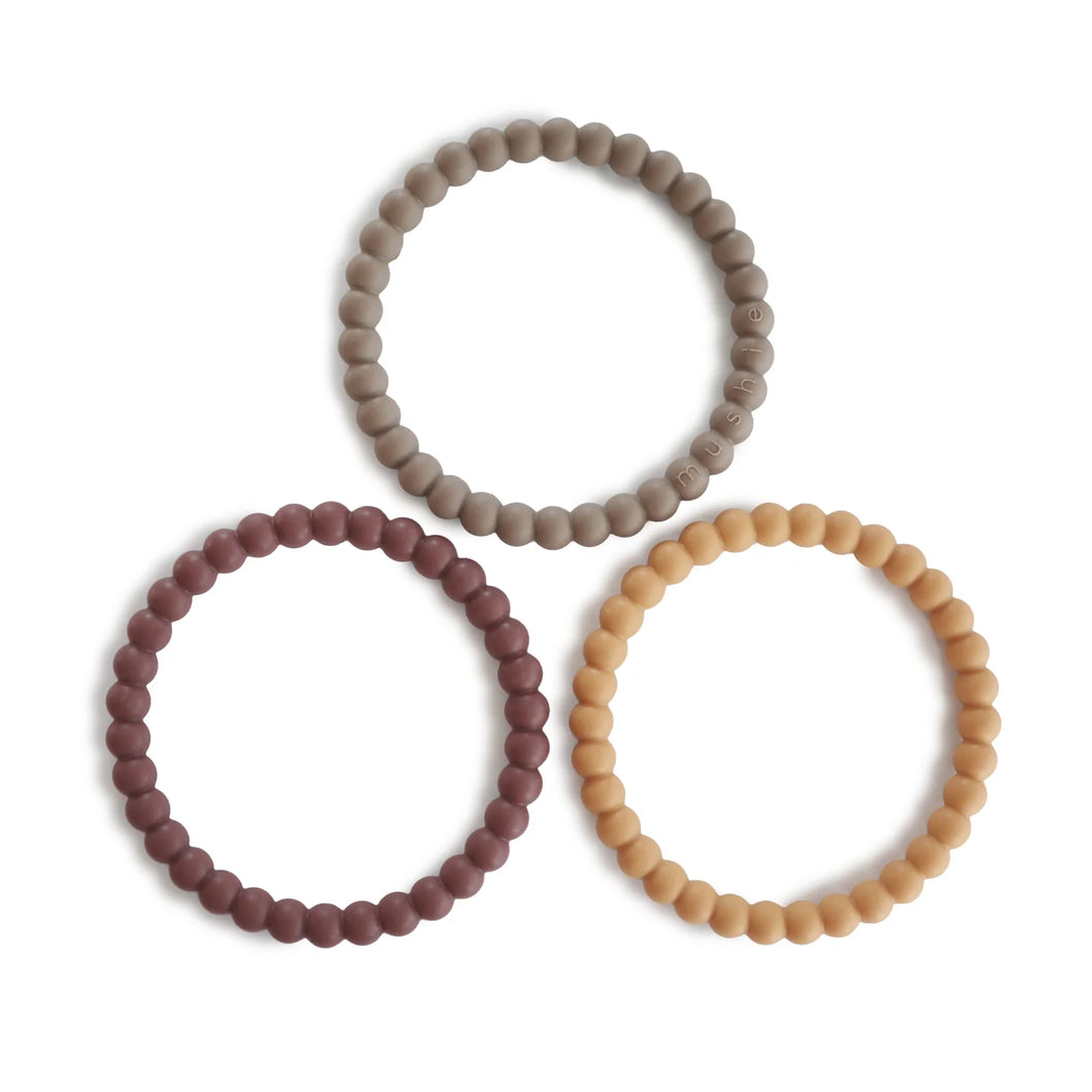 Pearl Teether Bracelet ''Berry, Marigold, Khaki''