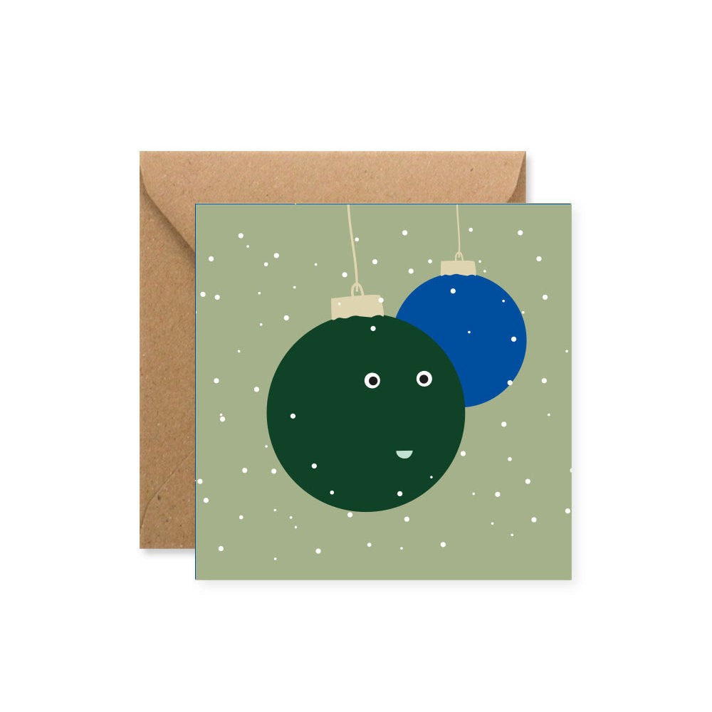 ''Happy Baubles'' Weihnachtskarte