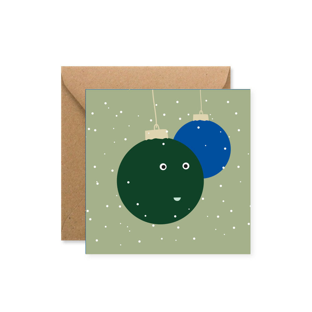 ''Happy Baubles'' Christmas Card