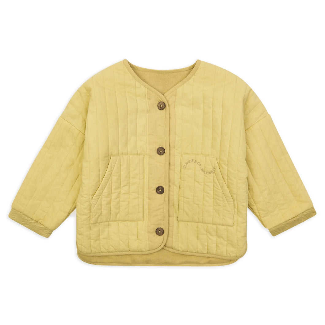 Button Up Quilted Boxy Jacket ''Ochre Yellow''