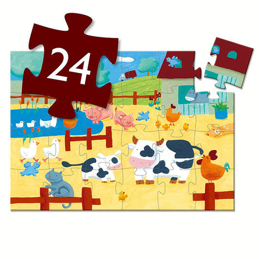 24 Teile Puzzle ''Kuh & Bauernhof''