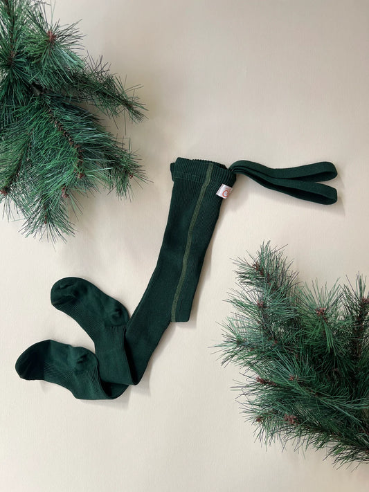 Fußstrumpfhose ''Dark Forest Green''