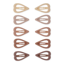 Load image into Gallery viewer, Mini Hair Clips &#39;&#39;Hearts, Rosie Shades&#39;&#39;, 10 pack
