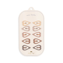 Load image into Gallery viewer, Mini Hair Clips &#39;&#39;Hearts, Rosie Shades&#39;&#39;, 10 pack
