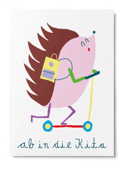 ''ab in die Kita'' Postcard