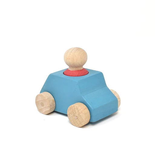 Wooden Car ''Sky Blue with Red Figure''