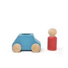 Load image into Gallery viewer, Wooden Car &#39;&#39;Sky Blue with Red Figure&#39;&#39;

