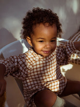 Load image into Gallery viewer, Amber Check Puff Overall
