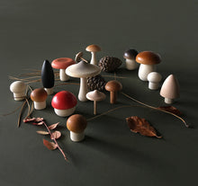 Load image into Gallery viewer, Wooden Forest Mushrooms in Basket
