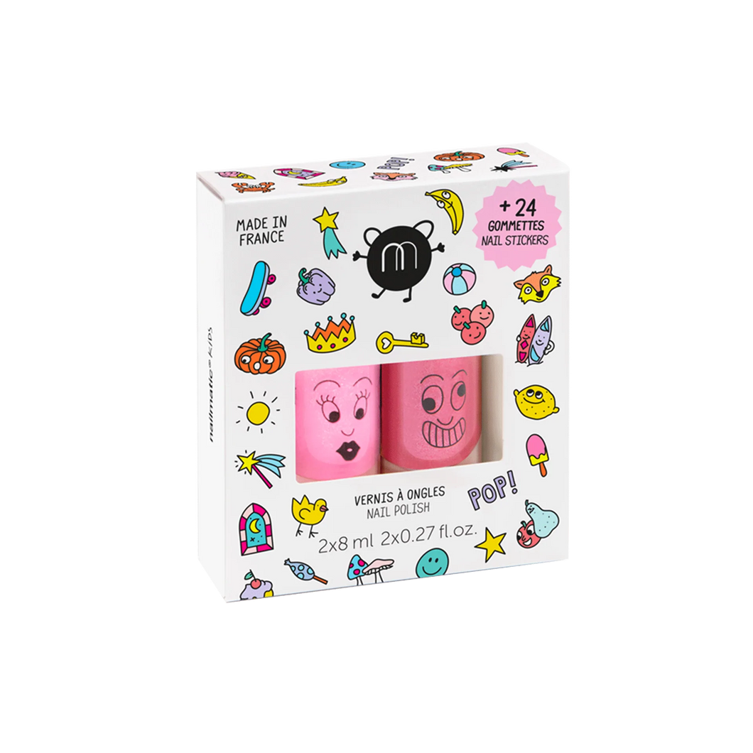 Nail Polish Set with Stickers ''Pop''