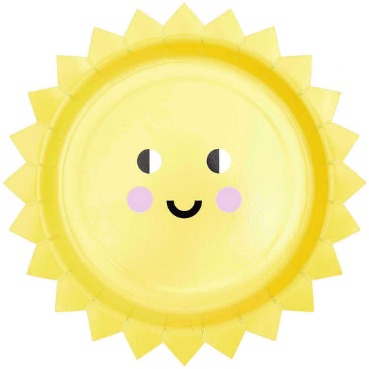 Partyteller aus Papier, 25 cm, ''Sonne'', 8er-Set