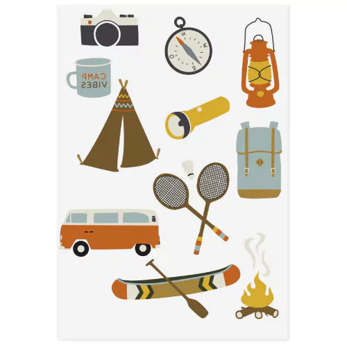 ''Camping'' Organische Temporäre Tattoos