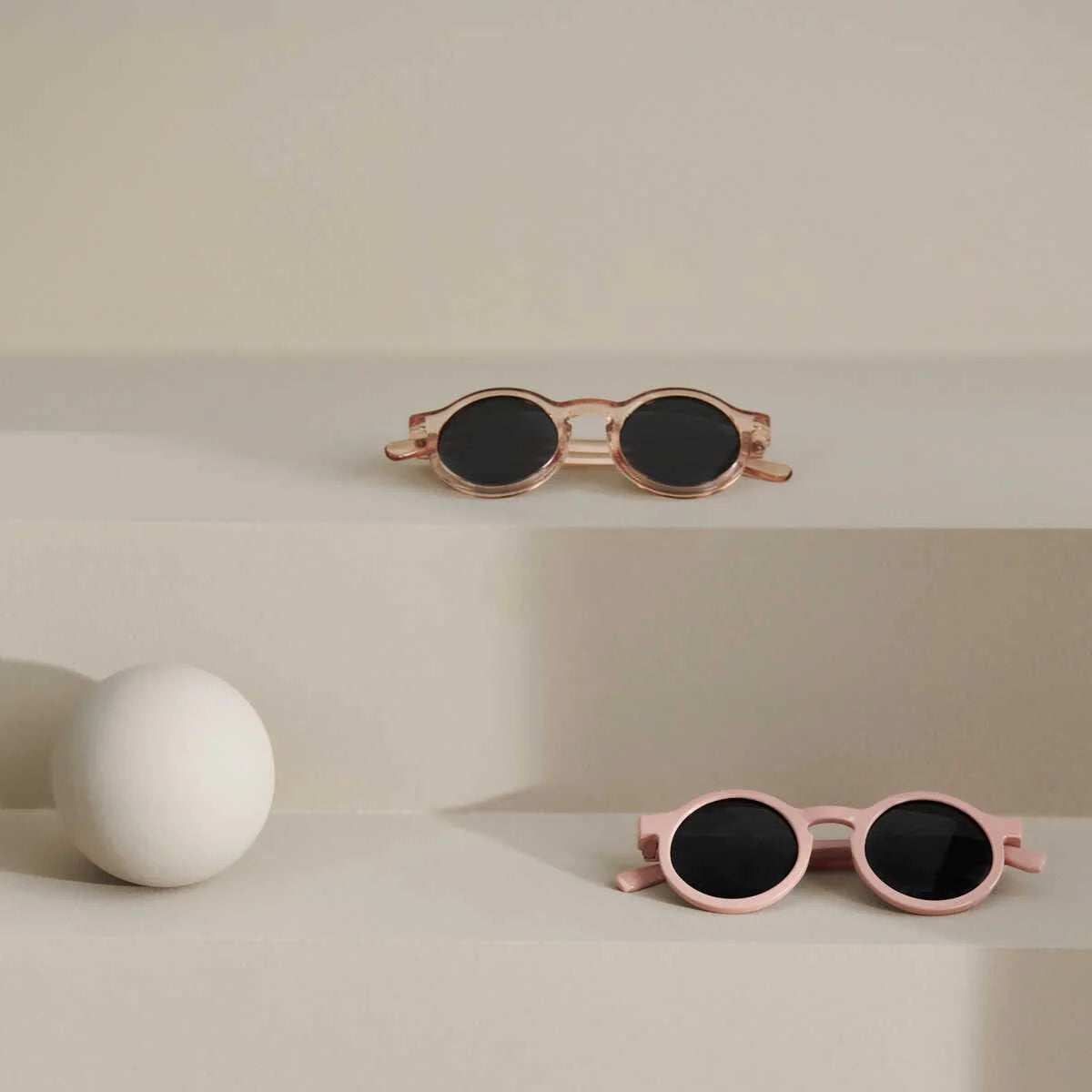 Baby- & Kinder-Sonnenbrille, Rund Transparent Rose