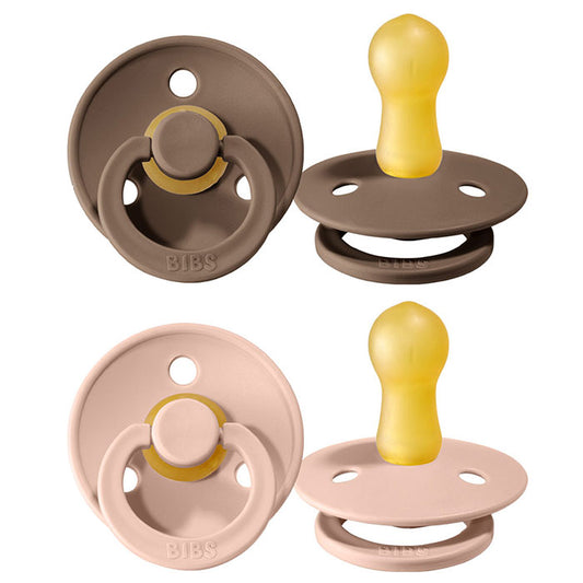 Schnuller rund, 6-18 Monate ''Dark Oak and Blush''
