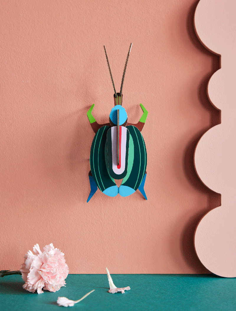 ''Green Fig Beetle'' 3D Wall Hanging