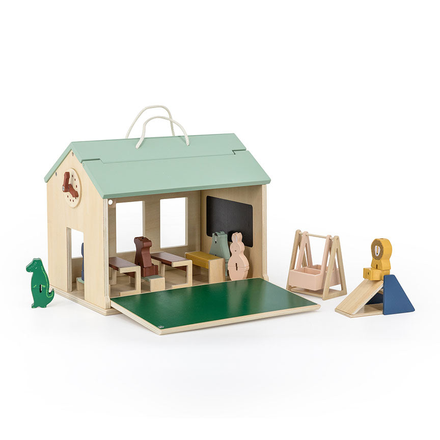 Wooden School with Accessories