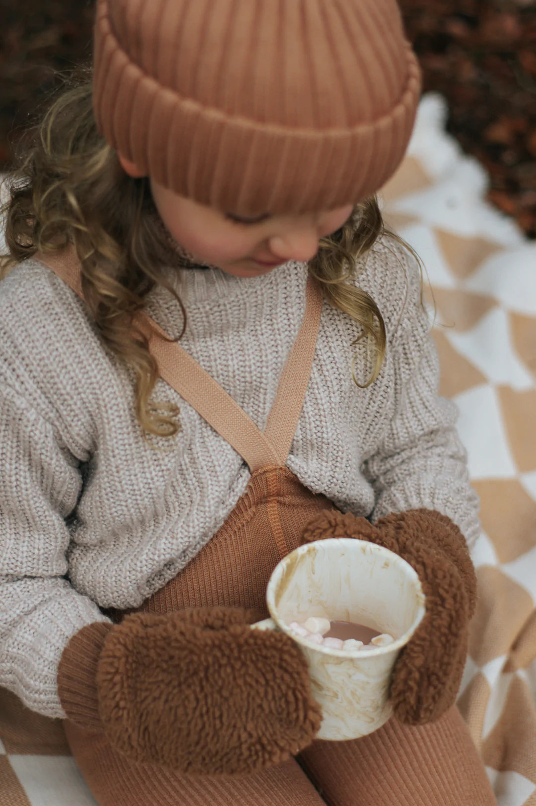 Wollige Strumpfhose ohne Fuß ''Cappuccino Brown''