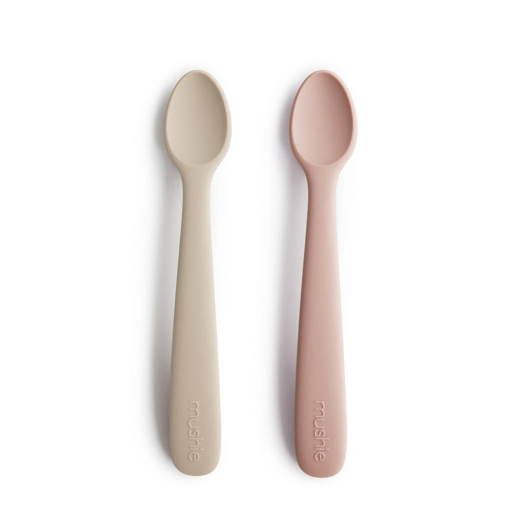 Silicone Baby Feeding Spoon Set ''Blush / Shifting Sand''