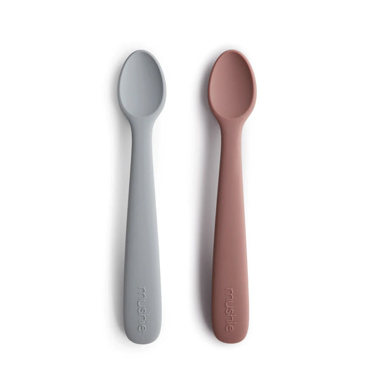 Silikon-Babylöffel-Set ''Stone / Cloudy Mauve''