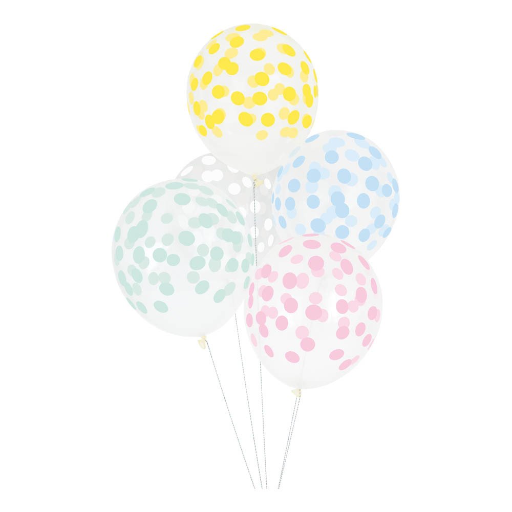 Latex Balloons, Set of 5 ''Confetti Pastel''