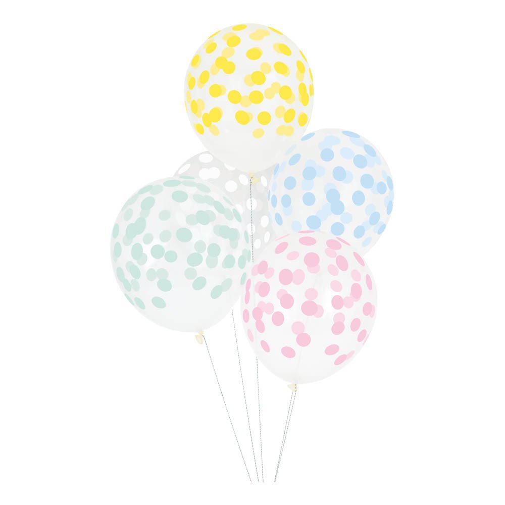 Latex Balloons, Set of 5 ''Confetti Pastel''
