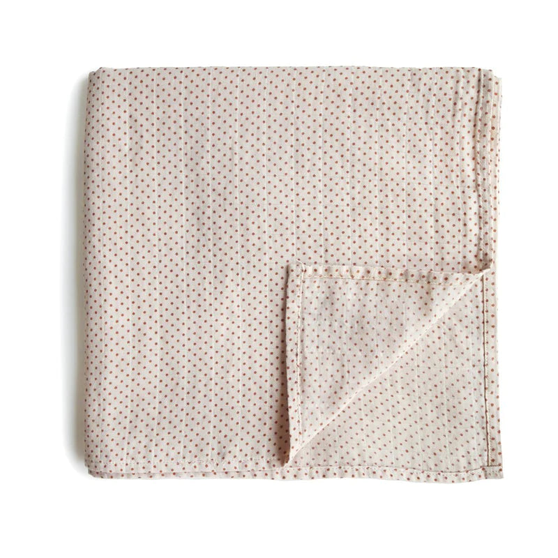 Wickeltuch Bio-Musselin ''Caramel Polka Dots''