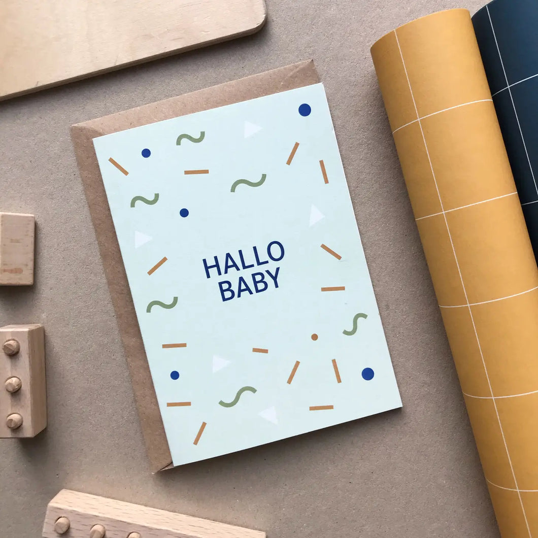 ''Hallo Baby'' Card, Mint