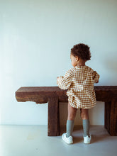 Load image into Gallery viewer, Amber Check Puff Overall
